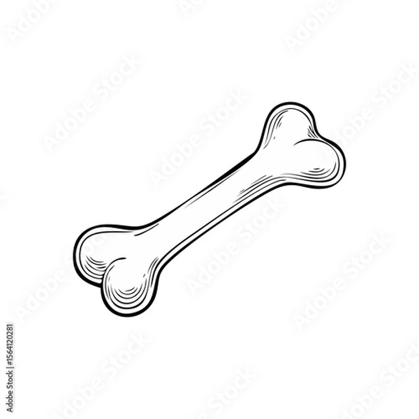 Obraz Vintage bone illustration in black and white