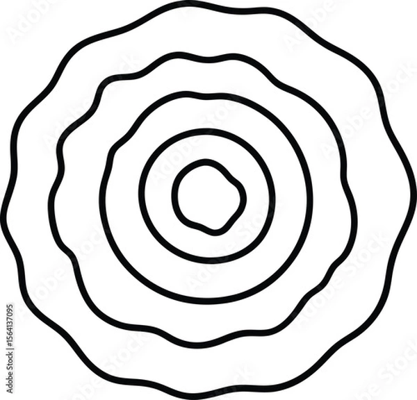 Obraz tree ring icon line art vector illustration on transparent background	
