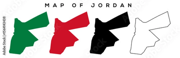 Fototapeta Jordan Map Outline – Minimal Vector