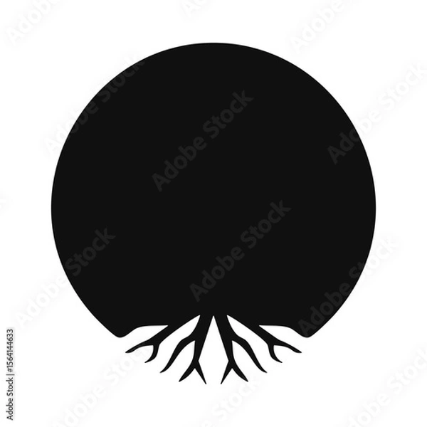 Fototapeta Circle Tree Roots Badge Label Icon