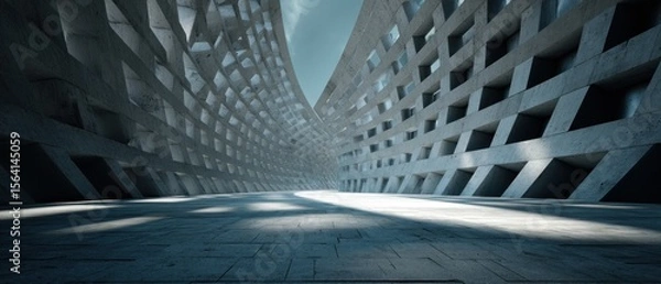Obraz Abstract Concrete Architecture: Futuristic Design