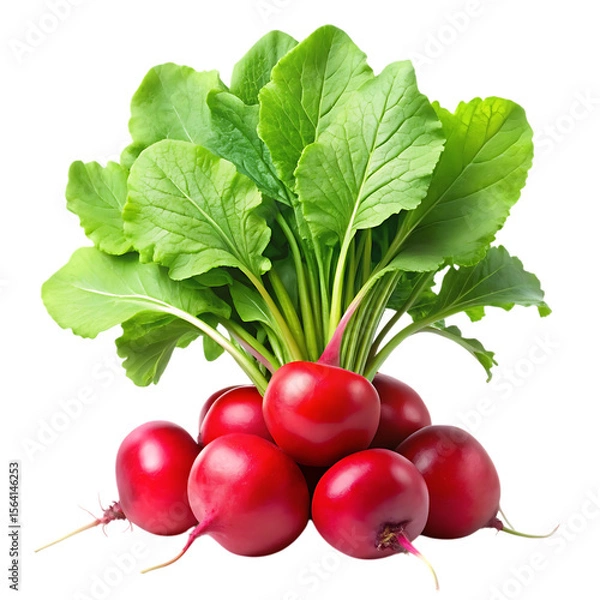 Obraz Radishes with Leaves Transparent Background