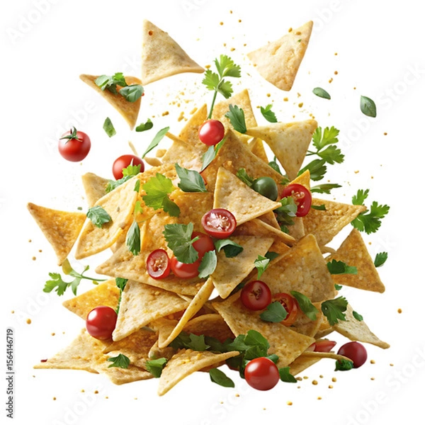 Obraz Delicious Nachos with Transparent Background
