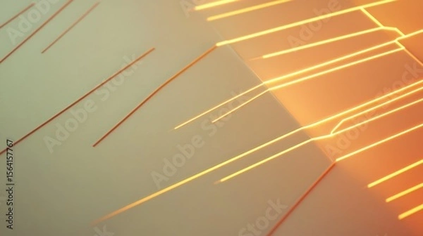 Fototapeta Abstract diagonal lines orange beige technology