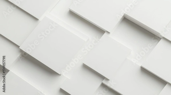 Fototapeta Abstract geometric white square background