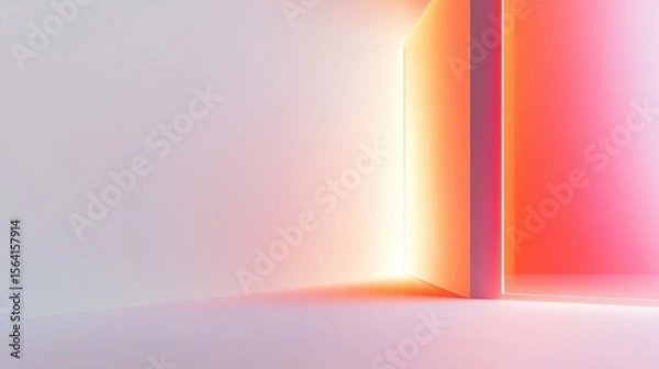 Fototapeta Empty colorful studio interior design scene