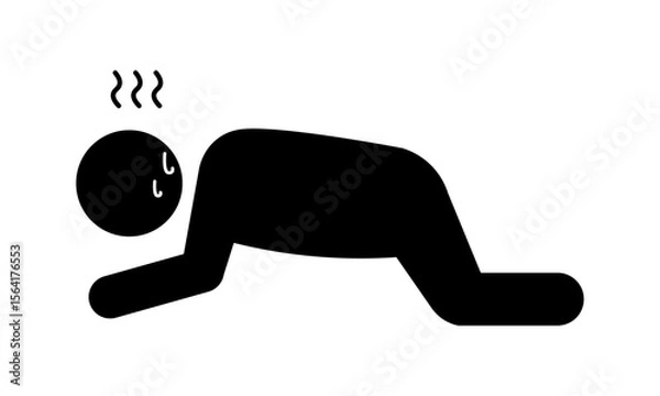 Obraz 熱中症で倒れている人物のピクトグラム