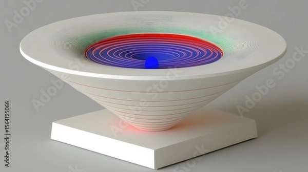 Fototapeta Abstract Conical Sculpture with Vibrant Circular Patterns