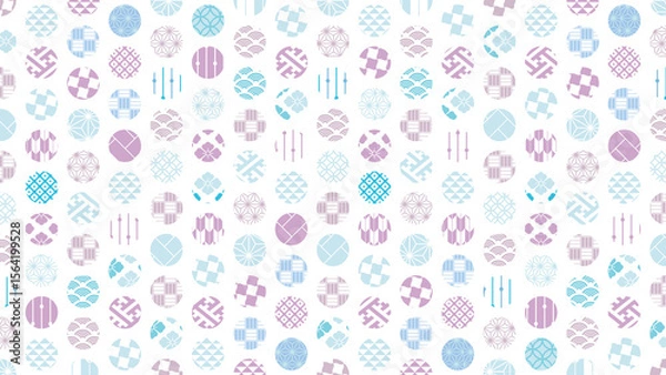 Fototapeta 夏の季節の涼しい和柄背景イラスト