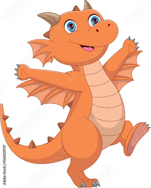 Obraz cute little dragon cartoon