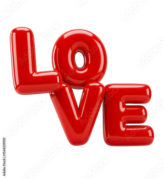 Obraz Texto Love em Balão Renderizado em 3D