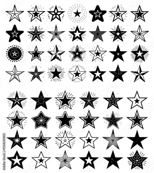 Obraz 36 unique star icons versatile design elements for projects set red sky gold blue rank