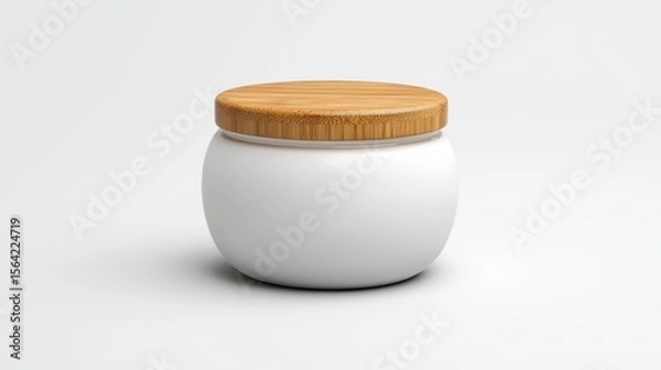 Obraz Stylish jar with wooden lid for storage.