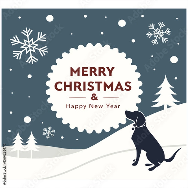 Obraz christmas card with santa claus