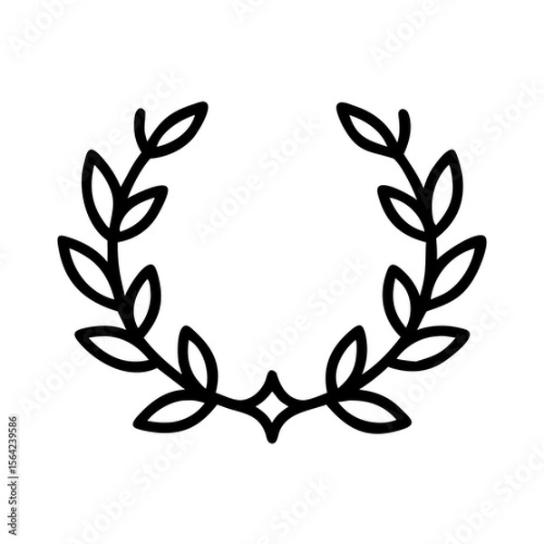 Fototapeta Laurel Wreath Emblem: A graceful laurel wreath design, rendered in a minimalist black and white style, symbolizes victory, honor, and achievement.