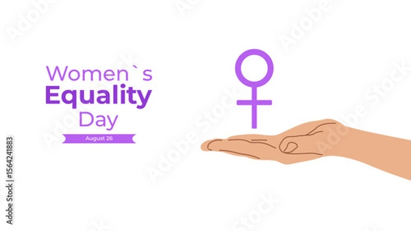 Fototapeta Womens Equality Day USA on August 26. Banner Design Poster Web Page Postcard. Vector Illustration.