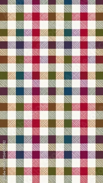 Fototapeta Detailed Checkered Fabric Pattern in Multiple Colors with Squares and a Grid Layout