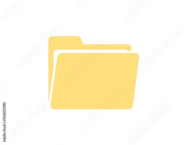 Obraz Simple Yellow Folder Icon with Tab Rounded Corners and Clean Design.