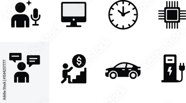 Fototapeta Stock vector icons set of business technology and finance elements for modern web and print design