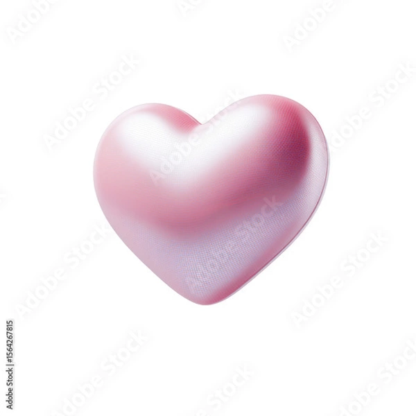 Obraz A soft and luminous 3D icon of a transparent pink heart symbolizing love and tenderness against a dark background