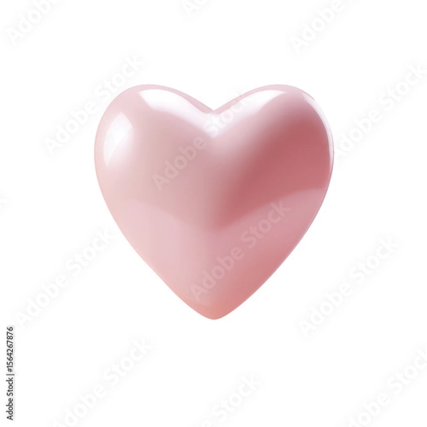 Obraz A Soft Transparent PNG 3D Icon Featuring a Light Pink Heart Symbol Representing Love and Affection in a Gentle and Inviting Manner