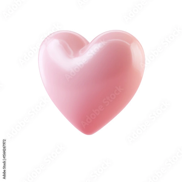 Obraz A soft and translucent 3d icon featuring a delightful pink heart symbolizing love and affection rendered in a vibrant and cheerful manner