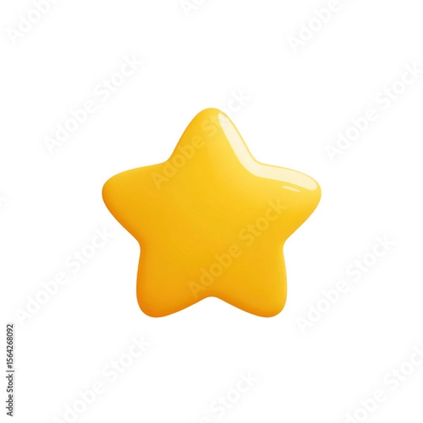Obraz A Glossy Yellow Star Icon Representing Excellence and Positive Feedback in Digital Interfaces and User Experience Designs
