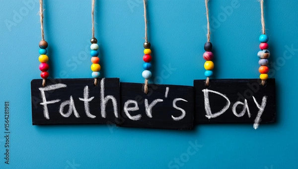 Obraz Father’s Day DIY craft project, fun handmade gift concept