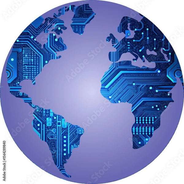 Fototapeta world circuit digital technology