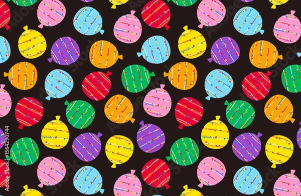 Fototapeta カラフル水風船 黒