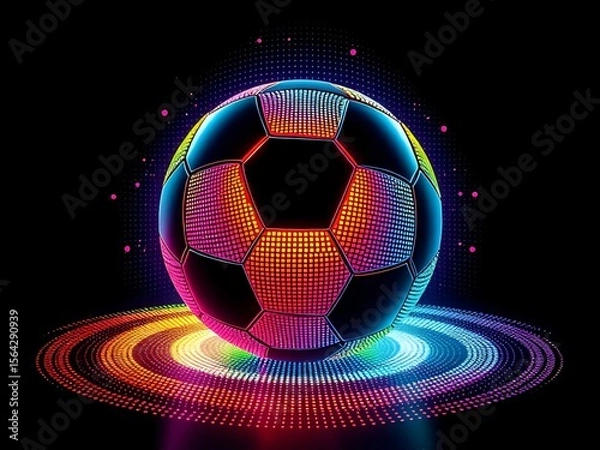 Obraz glowing soccer ball