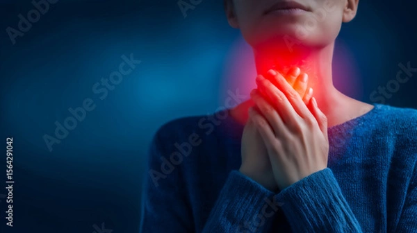 Obraz concept of tonsillitis or throat infection