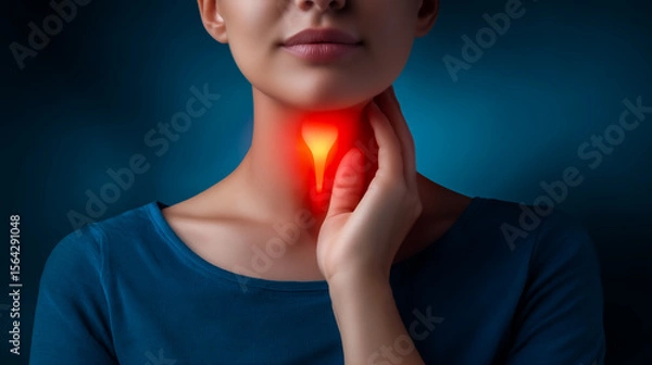 Obraz concept of tonsillitis or throat infection