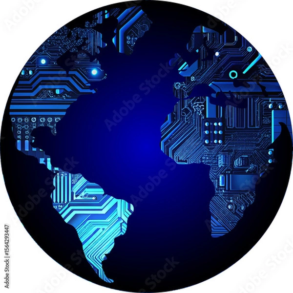 Fototapeta world circuit digital technology
