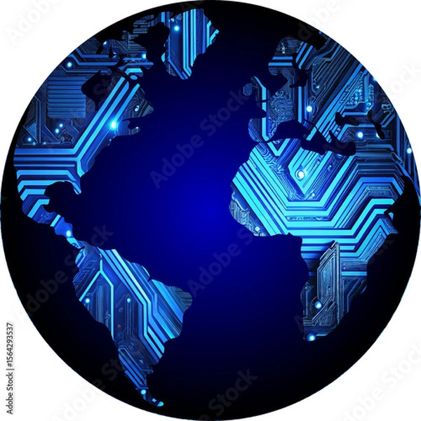 Fototapeta world circuit digital technology