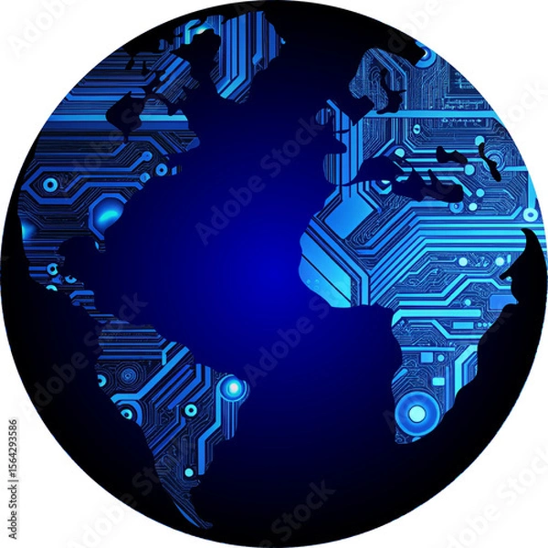 Fototapeta world circuit digital technology