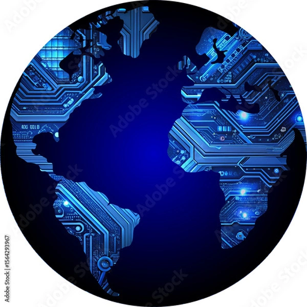 Fototapeta world circuit digital technology