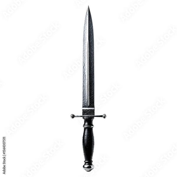 Obraz Tactical dagger with classic model concept. A detailed image of a medieval dagger with a metal blade.