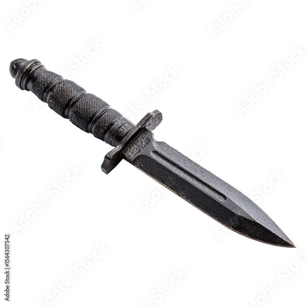 Obraz Tactical dagger with classic model concept. A detailed view of a tactical knife showcasing its unique design.