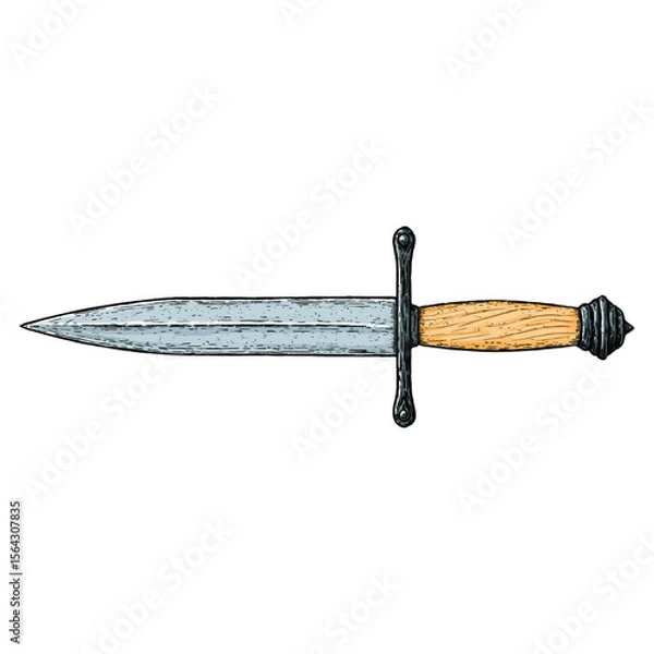 Obraz Tactical dagger with classic model concept. Intricate dagger design, highlighting craftsmanship and history.