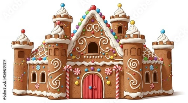 Obraz Gingerbread castle dessert decoration