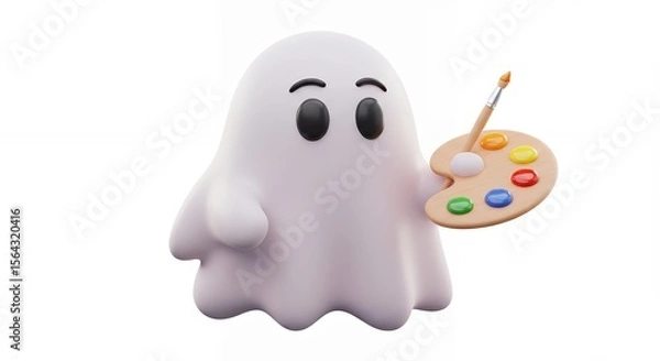 Obraz Cartoon ghost artist