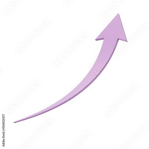 Fototapeta Purple arrow pointing up isolated on transparent background