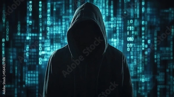 Fototapeta An anonymous hacker group threatening a corporation with data leaks 