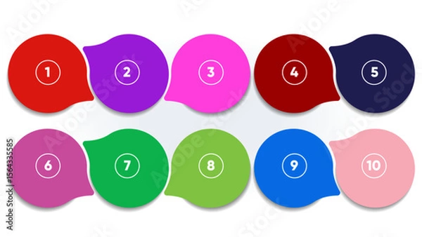 Obraz Ten step infographic speech bubbles