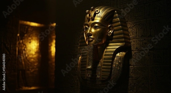 Obraz Golden pharaoh mask close up