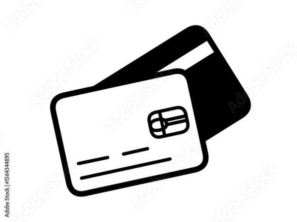 Obraz シンプルクレジットカードアイコン（黒）