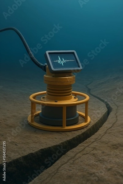 Fototapeta Seismograph Earthquake Detection Equipment with Digital Display