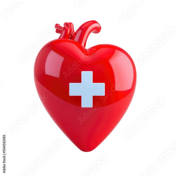 Fototapeta first aid kit with heart with transparent background PNG and JPEG image