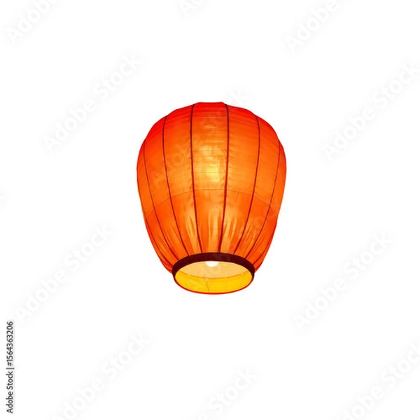 Fototapeta red Chinese lantern with transparent background PNG and JPEG image